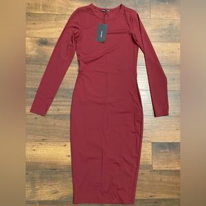 ZARA burgundy long sleeve dress